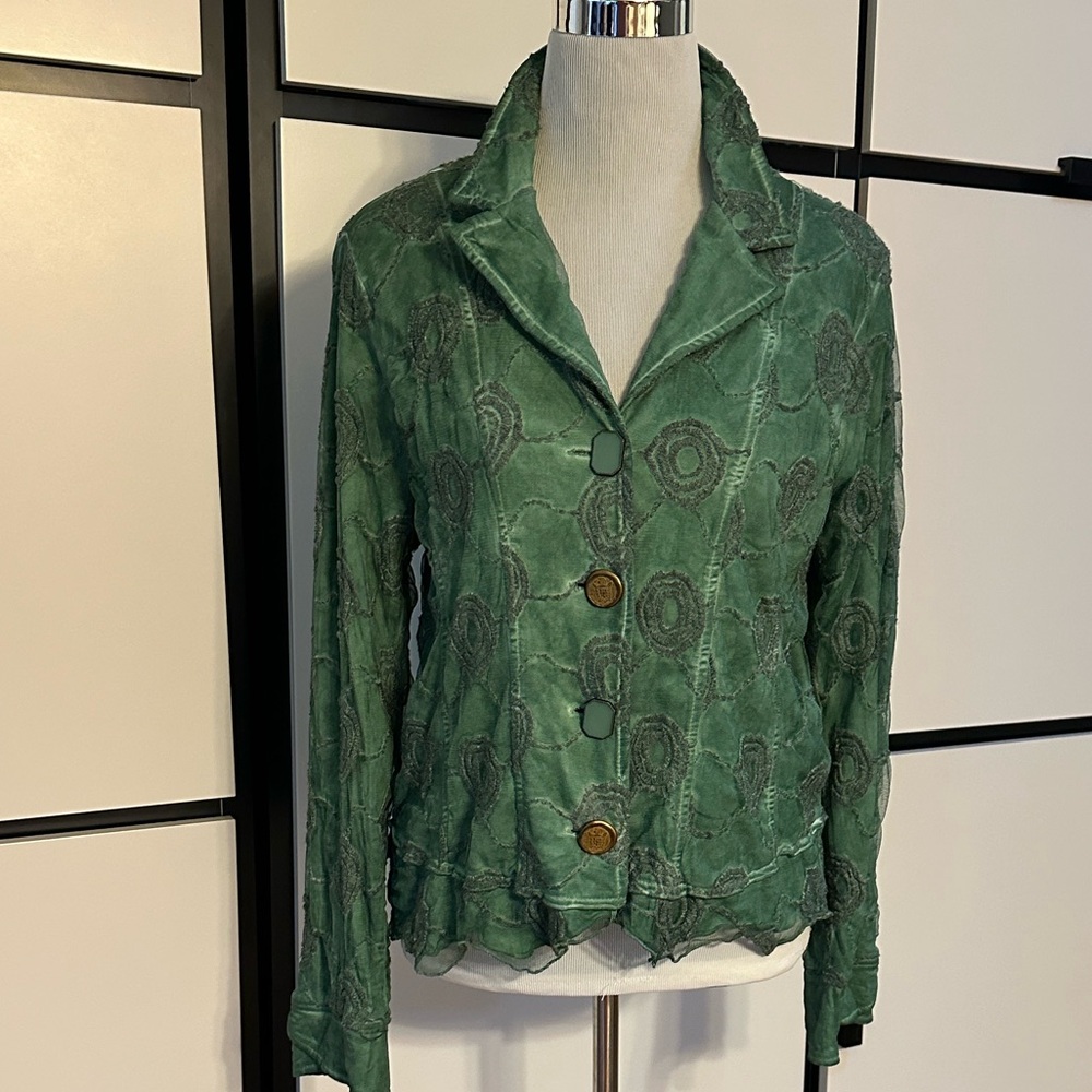 Green Boho style women’s blazer Jacket